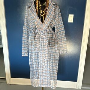 Anthropology, sheer plaid trench